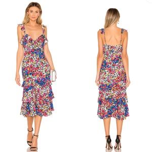 MAJORELLE Nolita Midi Dress in Patchwork Multi M